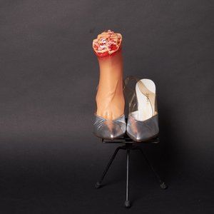 1960s Silver Clear Slingback Heels Shoes